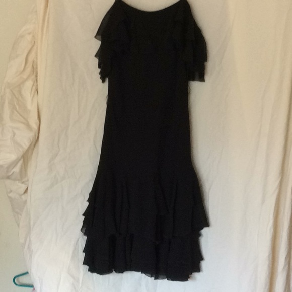 Vintage GEORGIOU Studios Silk Ruffle Dress US 8 - Picture 1 of 5